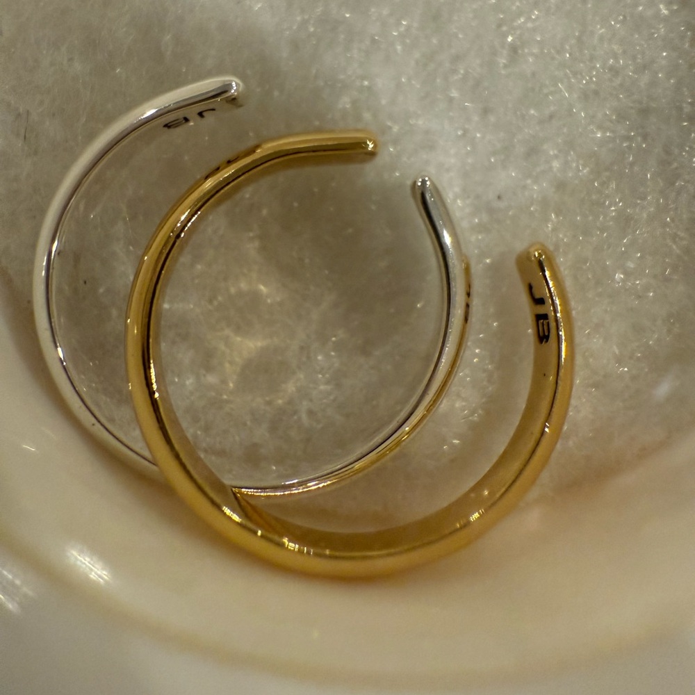 Jenny Bird Cleo Ear Cuff Set gold and silver tone hallmarked designer earring - Picture 2 of 4